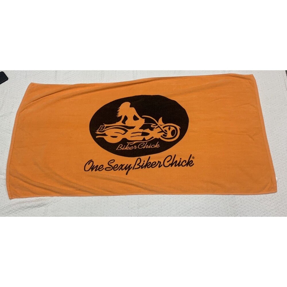 Orange Beach Towel by Diplomat ONE SEXY BIKER CHIC